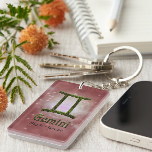 Kies kleur Gemini Zodiac Astrologisch teken Sleutelhanger