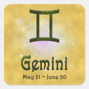 Kies kleur Gemini Zodiac Astrologisch teken Vierkante Sticker
