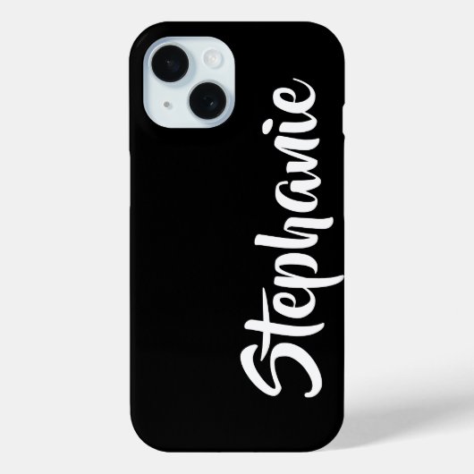 Kies Kleur Gepersonaliseerde Naam Zwart en Wit Case-Mate iPhone Case (Achterkant)