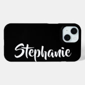 Kies Kleur Gepersonaliseerde Naam Zwart en Wit Case-Mate iPhone Case (Achterkant (horizontaal))