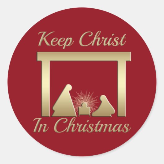Kies Kleur Houd Christus in Kerst stickers (Voorkant)