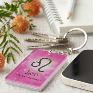 Kies kleur Leo Zodiac Astrologisch teken Sleutelhanger