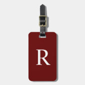 KIES KLEUR of donker Bourgogne Rood Monogram Tas Bagagelabel (Voorkant verticaal)