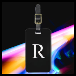 KIES KLEUR of Zwart-wit Monogram Zak Bagagelabel