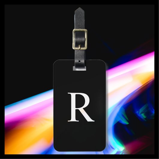 KIES KLEUR of Zwart-wit Monogram Zak Bagagelabel