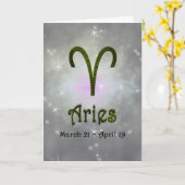 Kies kleur Ram Zodiac Astrologisch teken Kaart (Gele Bloem)