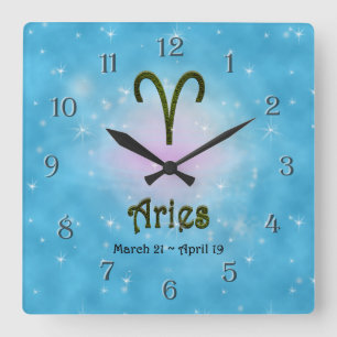 Kies kleur Ram Zodiac Astrologisch teken Vierkante Klok