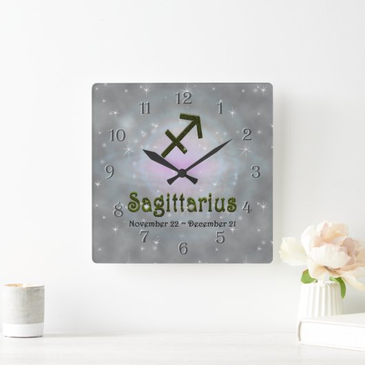 Kies kleur Sagittarius Zodiac Astrologisch teken Vierkante Klok (Huis)