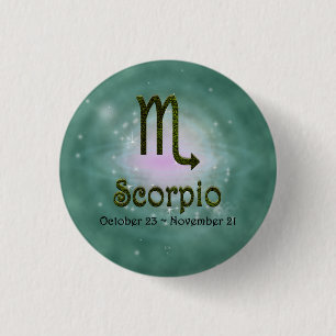 Kies kleur Schorpioen Zodiac Astrologisch teken Ronde Button 3,2 Cm