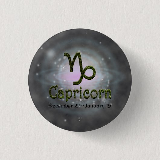 Kies kleur Steenbok Zodiac Astrologisch teken Ronde Button 3,2 Cm (Voorkant)