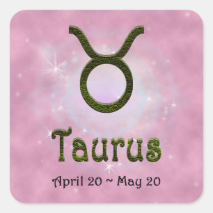 Kies kleur Stier Zodiac Astrologisch teken Vierkante Sticker