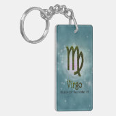 Kies kleur Virgo Zodiac Astrologisch teken Sleutelhanger (Voorkant Links)