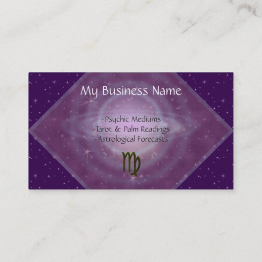 Kies kleur Virgo Zodiac Astrologisch teken Visitekaartje (Achterkant)