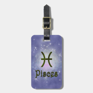 Kies kleur Vissen Zodiac Astrologisch teken Bagagelabel