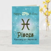 Kies kleur Vissen Zodiac Astrologisch teken Kaart (Gele Bloem)