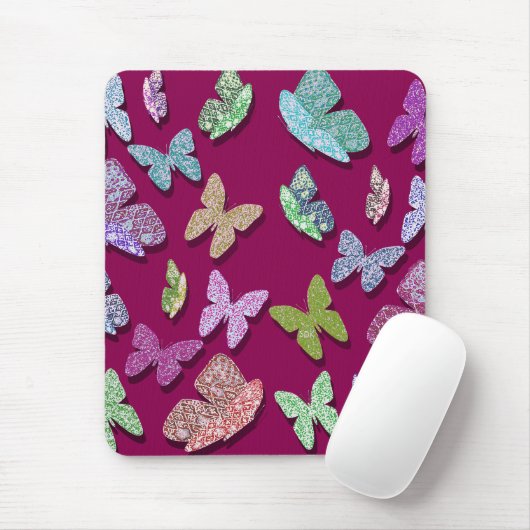 Kies Kleur Vlinders Surrealistisch & Fluttering Muismat (Met muis)