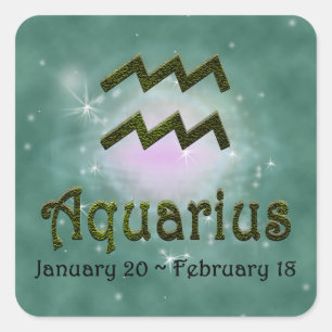 Kies kleur Waterman Zodiac Astrologisch teken Vierkante Sticker