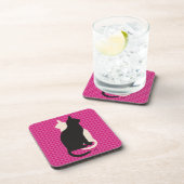 Kies Kleur Zwart Wit Kat Duo Yin Yang Style Bier Onderzetter (Rechterzijde)