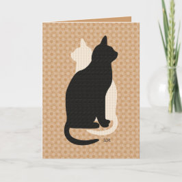 Kies Kleur Zwart Wit Kat Duo Yin Yang Style Kaart