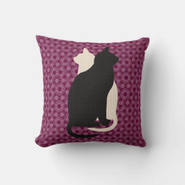 Kies Kleur Zwart Wit Kat Duo Yin Yang Style Kussen