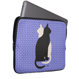 Kies Kleur Zwart Wit Kat Duo Yin Yang Style Laptop Sleeve