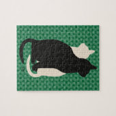 Kies Kleur Zwart Wit Kat Duo Yin Yang Style Legpuzzel (Horizontaal)