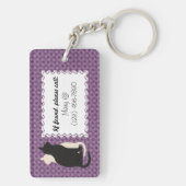 Kies Kleur Zwart Wit Kat Duo Yin Yang Style Sleutelhanger (achterkant)