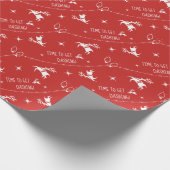 Kies Kleurrenrenrendierlampjes die rood knippen Cadeaupapier (Hoek)