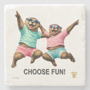 Kies Leuk Otter Duo Stenen Onderzetter