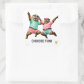 Kies Leuk Otter Duo Vierkante Sticker (Tas)