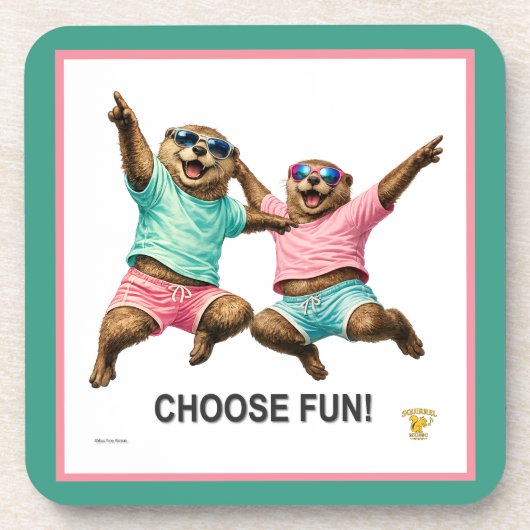 Kies Leuke Otter Duo Bier Onderzetter (Voorkant)