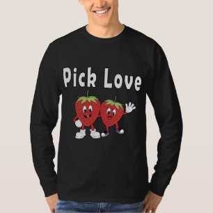 Kies liefde aardbeien in liefde grappig kostuum t-shirt