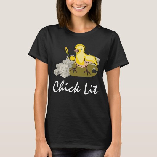Kies Lit Writer met papier en doezelaar T-shirt (Voorkant)