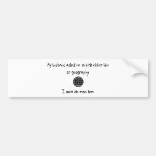 Kies Man of Geografie Bumpersticker