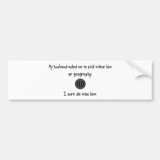 Kies Man of Geografie Bumpersticker (Voorkant)