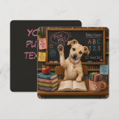 Kies Mij! Schattige Schoolhond Geeft Poot Kaart (Voorkant / Achterkant)