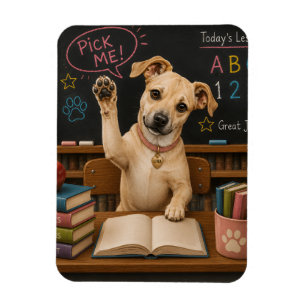 Kies Mij! Schattige Schoolhond Geeft Poot Magneet