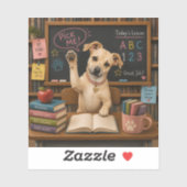 Kies Mij! Schattige Schoolhond Geeft Poot Sticker (Vel)