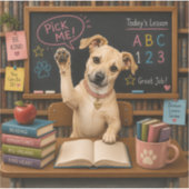 Kies Mij! Schattige Schoolhond Geeft Poot Sticker (Voorkant)