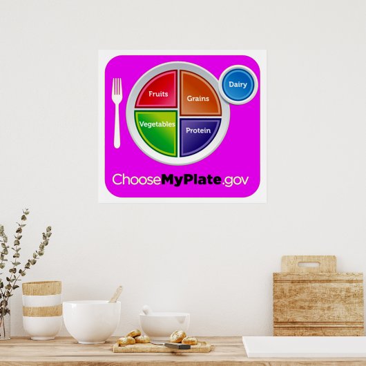 Kies Mijn Bord Roze Poster (21 maten) (Keuken)