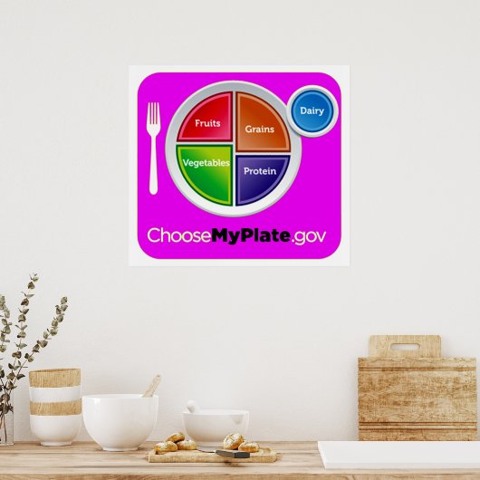 Kies Mijn Bord (roze) Poster - in vele formaten (Keuken)