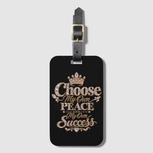 Kies Mijn Eigen Vrede en Succes Bagagelabel (Voorkant (verticaal))