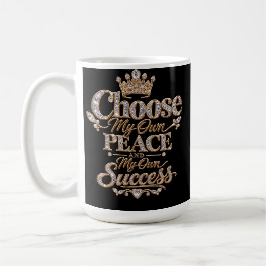Kies Mijn Eigen Vrede en Succes Koffiemok (Links)
