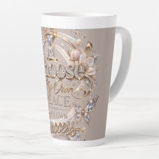 Kies Mijn Eigen Vrede en Succes Latte Mok (Rechterhoek)