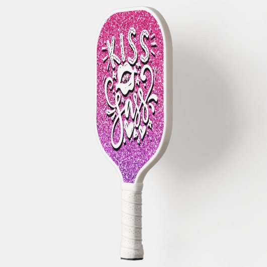 KIES MIJN SASS CUSTOM GLITTER TYPOGRAPHY PICKLEBALL PADDLE (Links)