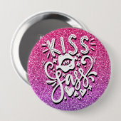 KIES MIJN SASS CUSTOM GLITTER TYPOGRAPHY RONDE BUTTON 4,0 CM (Voorkant /achterkant)