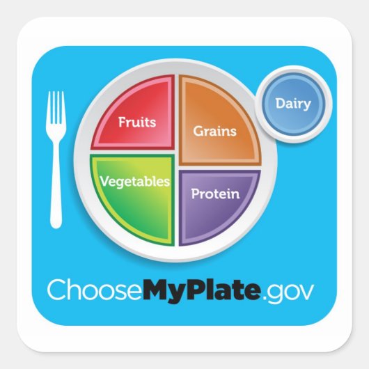 Kies MyPlate Sticker - Blauw (Voorkant)