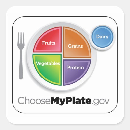 Kies MyPlate Sticker - Wit (Voorkant)