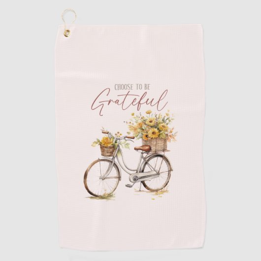 Kies om dankbaar te zijn - Bicycle & Rustic Herfst Golfhanddoek (Voorkant)