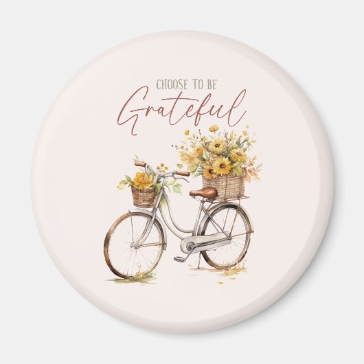 Kies om dankbaar te zijn - Bicycle & Rustic Herfst Magneet (Voorkant)